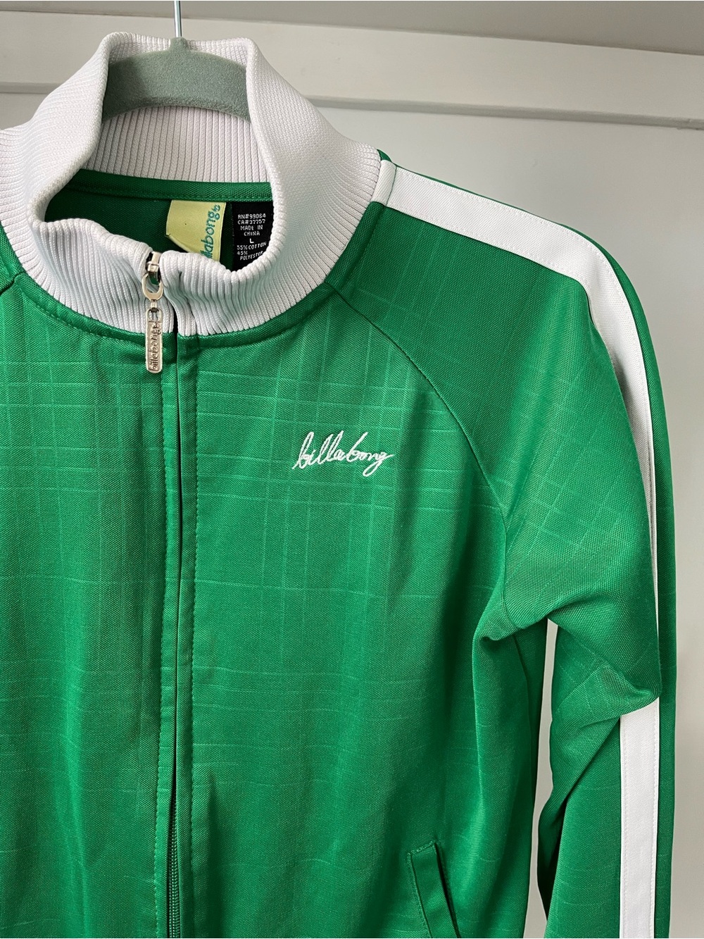Y2K Billabong Track Jacket with Ribbed White Collar Size L